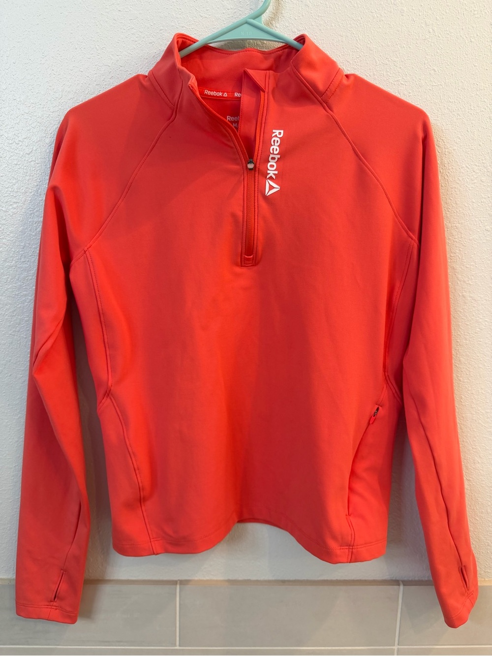 Reebok Women's Coral Pink/Red 1/4 Zip Pullover